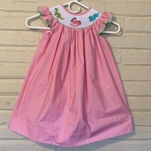 Charming Pink Dinosaur Kids Dress